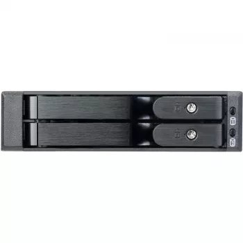 SilverStone SST-FS202B-V2 2-Bay 3.5 colio SATA karštojo keitimo narvas 5.25 colio lizdui - juoda