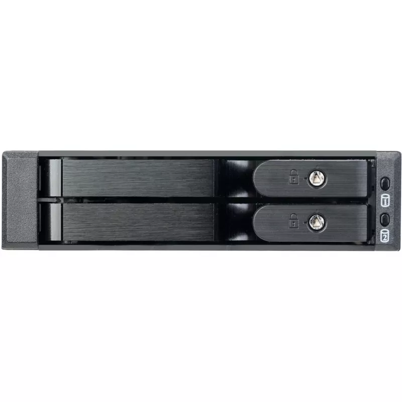 SilverStone SST-FS202B-V2 2-Bay 3.5 colio SATA karštojo keitimo narvas 5.25 colio lizdui - juoda