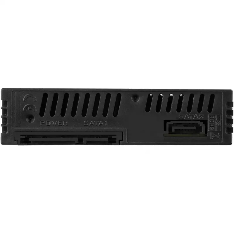 SilverStone SST-FS202B-V2 2-Bay 3.5 colio SATA karštojo keitimo narvas 5.25 colio lizdui - juoda