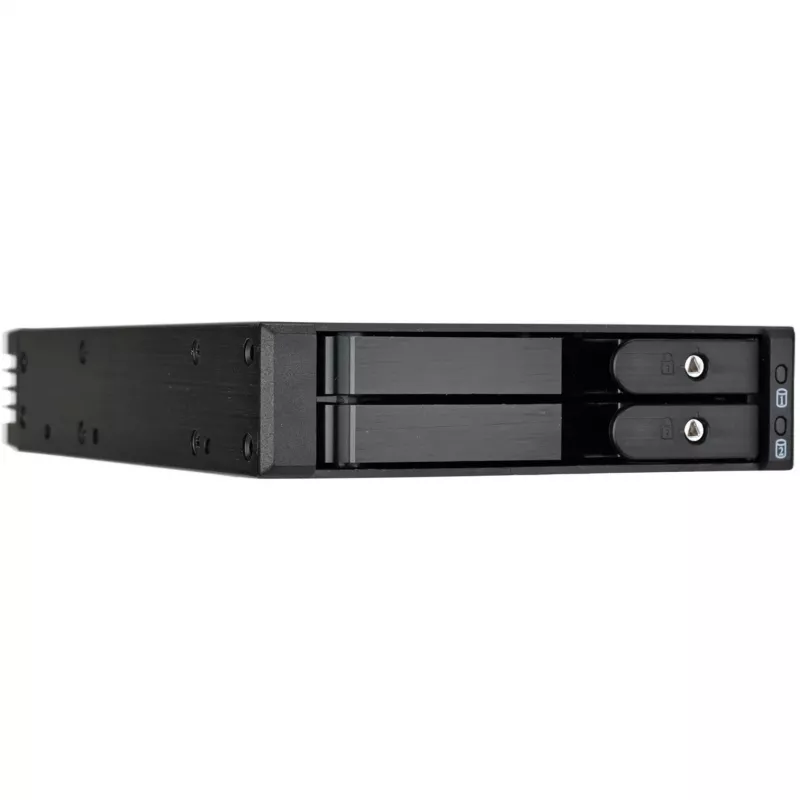 SilverStone SST-FS202B-V2 2-Bay 3.5 colio SATA karštojo keitimo narvas 5.25 colio lizdui - juoda