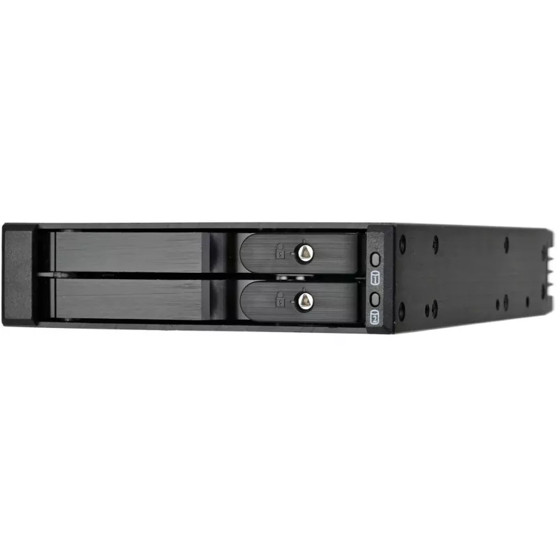 SilverStone SST-FS202B-V2 2-Bay 3.5 colio SATA karštojo keitimo narvas 5.25 colio lizdui - juoda