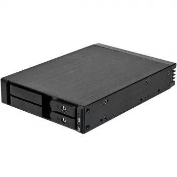 SilverStone SST-FS202B-V2 2-Bay 3.5 colio SATA karštojo keitimo narvas 5.25 colio lizdui - juoda