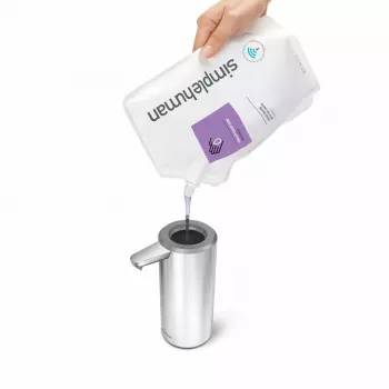 simplehuman Įkraunamas jutiklinis muilo dozatorius 266 ml, šlifuotas nerūdijantis plienas