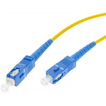 1m Single-Mode SC/UPC į SC/UPC Simplex Fiber Optic Patch Cable, LSZH, Geltona