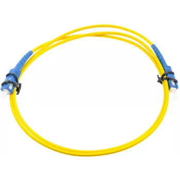 1m Single-Mode SC/UPC į SC/UPC Simplex Fiber Optic Patch Cable, LSZH, Geltona