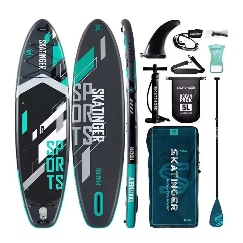 SKATINGER Grey Sports Inflatable Stand-Up Paddleboard 350x89x15 cm