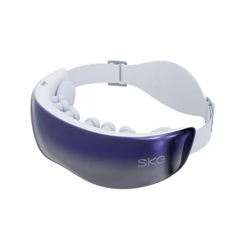 SKG KS700-E akių masažuoklis su oro slėgiu, šiluma ir Bluetooth – baltas