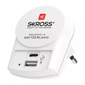 SKROSS Pro+ USB AC30PD World Travel Adapter su 30W USB-C PD ir USB-A
