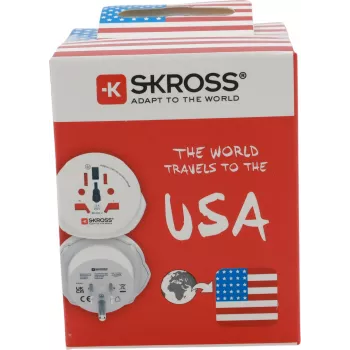 SKROSS pasaulinis kelioninis adapteris su 2 USB prievadais, baltas (1.500221C-E)