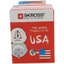 SKROSS pasaulinis kelioninis adapteris su 2 USB prievadais, baltas (1.500221C-E)