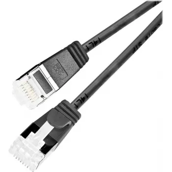 Wirewin Light tinklo kabelis apvalus U/FTP Cat 6a juodas 0,5m plonas lankstus PoE (PKW-LIGHT-STP-K6A 0.5 SW)