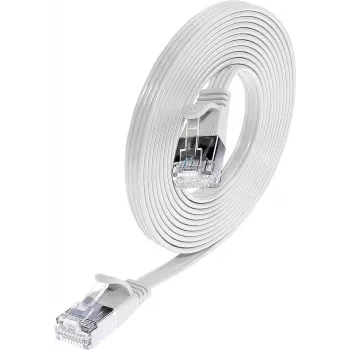 Wirewin Triotronik Cat6 U/FTP plonas Ethernet tinklo kabelis, RJ45 vyriškas-vyriškas, 2m, baltas, Gigabit 1Gbps, 250MHz, PVC apvalkalas PKW-STP-SLIM-KAT6 2.0 WS
