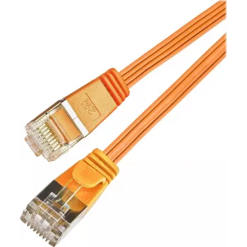 Wirewin Triotronik PKW-STP-SLIM-KAT6 1.0 OR Cat6 U/FTP plonas Ethernet tinklo kabelis, RJ45 vyriškas į vyrišką, 1m, juodas