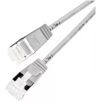 Wirewin plonas apvalus U/FTP Cat 6a tinklo kabelis, pilkas, 2,0 m, PoE, lankstus, LSZH (PKW-LIGHT-STP-K6A 2.0)