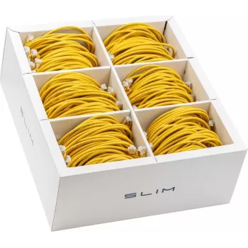 Wirewin SLIM KAT6A 10 Gigabit šviesos pataisymo kabelis, 0,5 m, U/FTP, Ø 3,8 mm, geltonas, 90 vienetų paketas (SLIM-LS-K6A 0.5 YE 90)