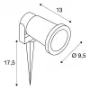 SLV Nautilus Spike Garden Spotlight 227410 GU10 IP65 su žemės smaigaliu ir 1,5 m kabeliu, juoda