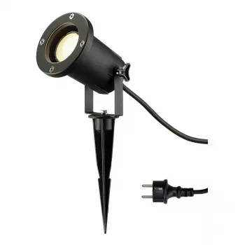 SLV Nautilus Spike Garden Spotlight 227410 GU10 IP65 su žemės smaigaliu ir 1,5 m kabeliu, juoda