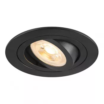 SLV įleidžiamasis prožektorius New Tria 75, GU10, Max 10W, juodas, 75mm