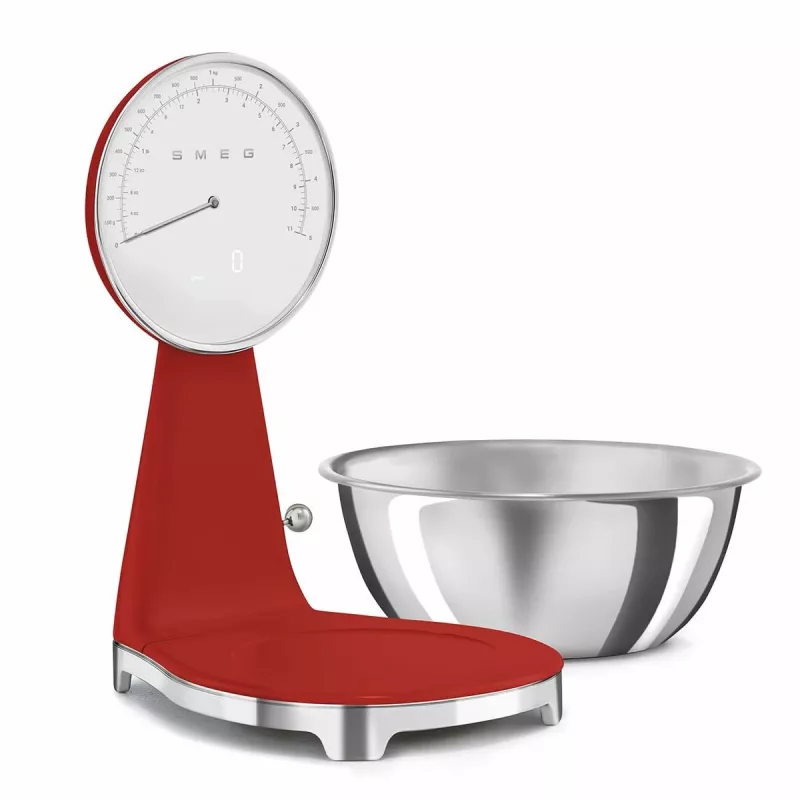 SMEG Analoginės ir Skaitmeninės Virtuvinės Svarstyklės Raudonos KSF01RDWW