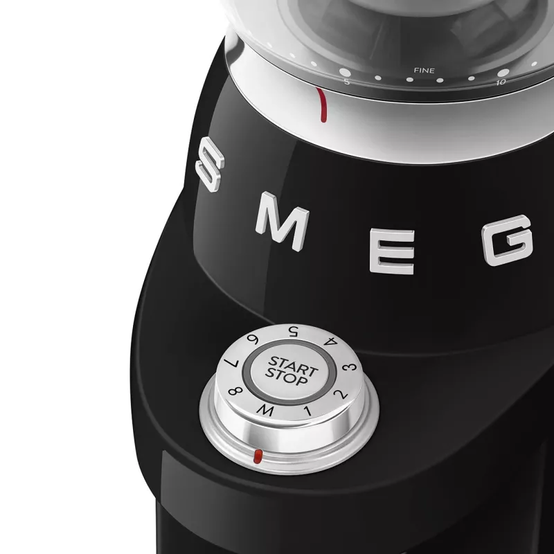 Smeg CGF03BLEU 50's Style Conical Burr Coffee Grinder - Juodas, 150W, 350g talpa
