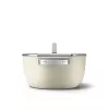 Smeg CSF2412CRM troškintuvas, 24 cm, keraminė neprideganti danga, nerūdijančio plieno rankena, matinė kreminė