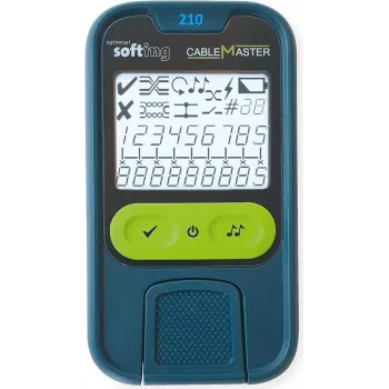 SOFTING CableMaster 210 tinklo kabelių testeris su nuotoliniu moduliu, RJ45 ir F jungtimi, pertraukimų, neteisingo sujungimo, perskirtų porų aptikimas 226101