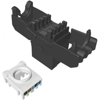 SOLARIX Cat.6 UTP RJ45 Įrankio nereikalaujantis keystone modulis, Juoda (RAL 9005)