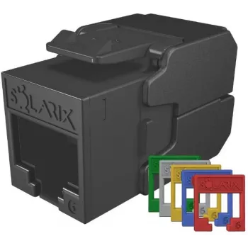 SOLARIX Cat.6 UTP RJ45 Įrankio nereikalaujantis keystone modulis, Juoda (RAL 9005)
