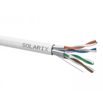 SOLARIX SXKD-6A-FFTP-LSOH Cat.6A F/FTP montavimo kabelis, LSOH, Dca-s2,d2,a1, 500m medinė ritė, pilka