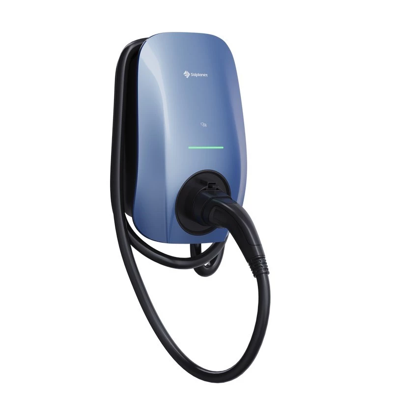 Solplanet SOL22H-WP1 Morandi Blue AC EV įkrovimo stotelė, 22 kW, 3 fazės, 2 tipo su 5 m kabeliu, RFID, Wi-Fi, Bluetooth, NFC, RS485