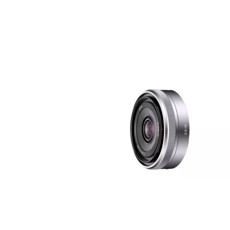 Sony SEL16F28S.SYX E-Mount 16mm f/2.8 plataus kampo pirminis objektyvas (APS-C, juodas)
