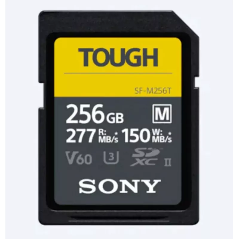 Sony SF-M256T TOUGH UHS-II SDXC atminties kortelė 256GB V60 U3 277MB/s skaitymas 150MB/s rašymas Atspari vandeniui, dulkėms ir smūgiams