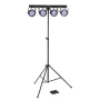 Soundsation 4LEDKIT-PARTY2 4-in-1 LED apšvietimo rinkinys su Derby, PAR, Strobe, lazeriu, trikojis, IR nuotolinio valdymo pultu ir pėdų valdikliu