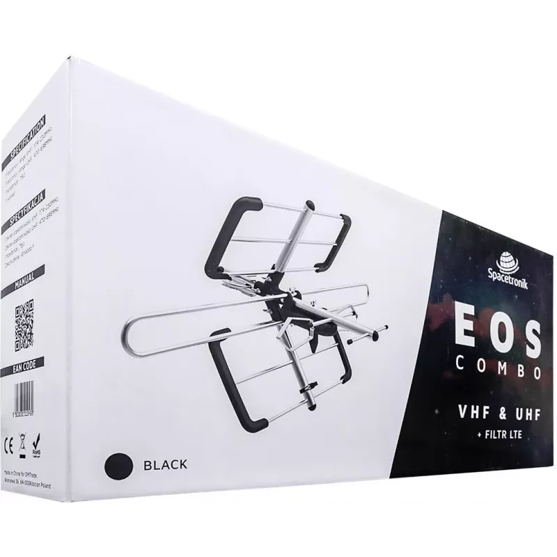 SPACETRONIK EOS Combo Black pasyvioji DVB-T/T2 antena EOS Combo Black (PASYWNA)