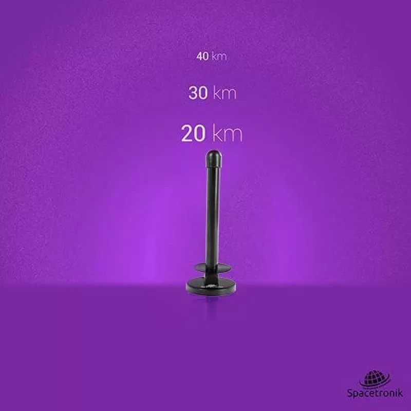Spacetronik Hook TV DVB-T2 magnetinė antena su 28 dBi stiprintuvu ir 3 m laidu