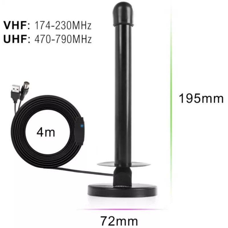 Spacetronik Hook TV DVB-T2 magnetinė antena su 28 dBi stiprintuvu ir 3 m laidu