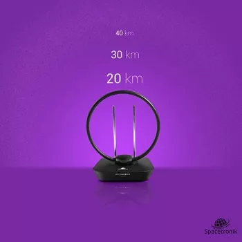 Spacetronik Locus vidinė DVB-T2 antena su 45dB stiprintuvu ir maitinimo šaltiniu