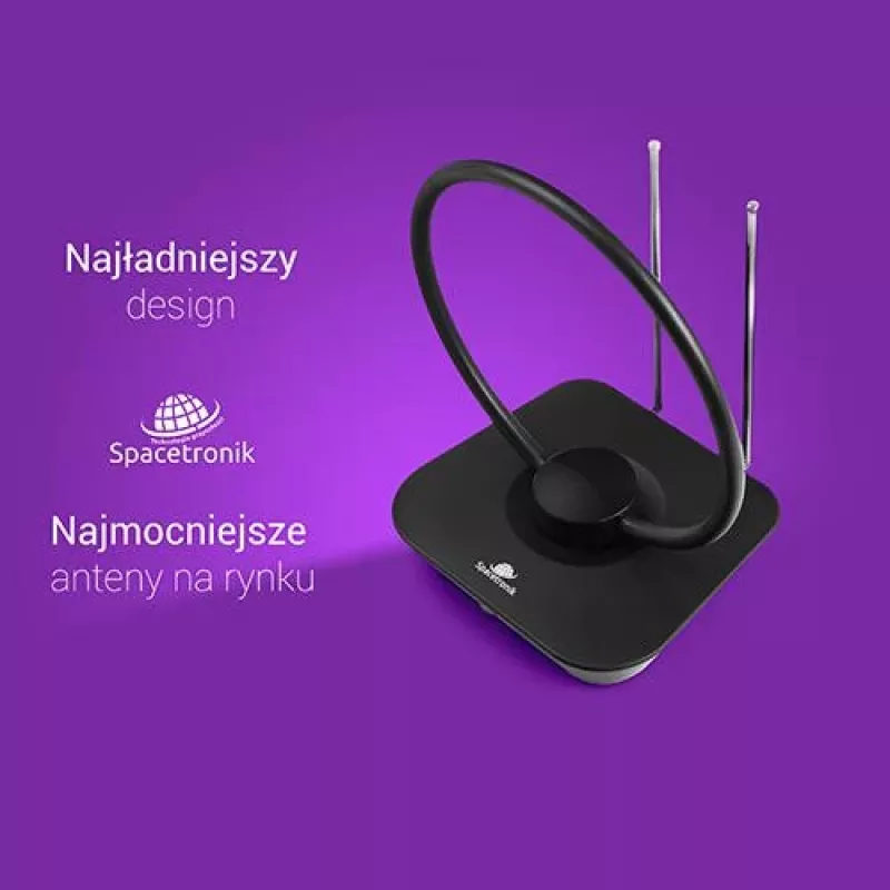 Spacetronik Locus vidinė DVB-T2 antena su 45dB stiprintuvu ir maitinimo šaltiniu