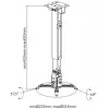 Spacetronik SPA-P01B Universal Projector Mount 2-in-1 Ceiling/Wall, 15 kg, Steel, Black