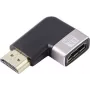 SpeaKa Professional SP-11302004 HDMI adapteris 8K 60Hz 4K 120Hz 90° kampu, vyriškas į moterišką, juodas sidabrinis