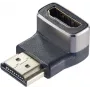 SpeaKa Professional SP-11306836 HDMI adapteris 8K 60Hz 4K 120Hz 90° kampu žemyn nukreiptas vyriškas į moterišką juodas sidabrinis