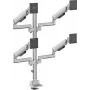 SpeaKa Professional SP-MM-1070 keturių monitorių stalinis laikiklis 17-40 colių ekranams, aliuminis, reguliuojamo aukščio, pakreipiamas, pasukamas, 360° sukimasis, 8 kg vienai rankai, juodas SP-14376404