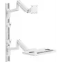 SpeaKa Professional SP-MM-961 visiškai judrus sieninis laikiklis 17-49 colių monitoriams, baltas, reguliuojamo aukščio, pasukamas ir pakreipiamas, VESA iki 100x100, 20 kg