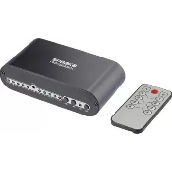 SpeaKa Professional SP-SW-200 4x2 Toslink perjungiklis su nuotolinio valdymo pultu, aliumininis korpusas