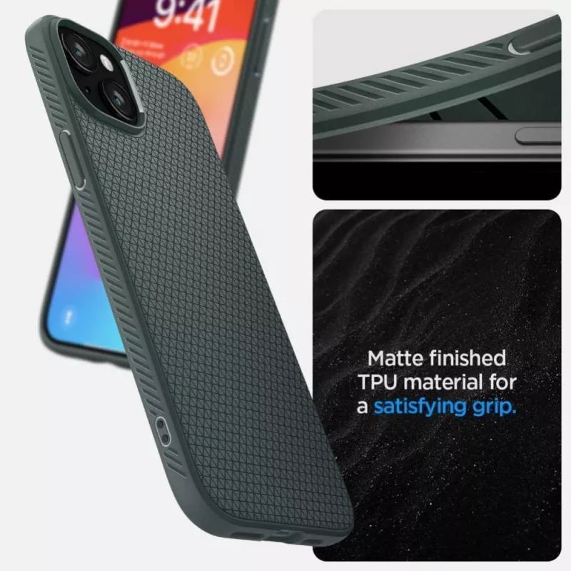 Spigen Liquid Air Dėklas, skirtas iPhone 15 - Abyss Green