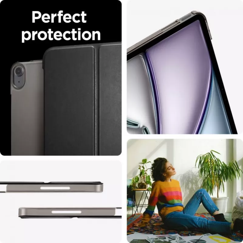 Spigen Smart Fold Case, skirta iPad Air 13 inch 2024 - juoda