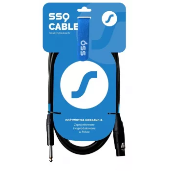 SSQ Cable XZJM1 - 6,35 mm TS kištukas į XLR 3 kontaktų lizdą, garso kabelis, 1 m, juodas