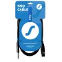 SSQ Cable XZJM1 - 6,35 mm TS kištukas į XLR 3 kontaktų lizdą, garso kabelis, 1 m, juodas