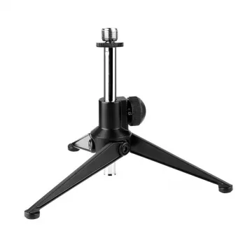 SSQ DS1 stalinis mikrofono stovas - juodas, plienas ir ketus, aukštis reguliuojamas 230-350 mm, 3/8 inch sriegis su 5/8 inch adapteriu
