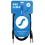 SSQ JSJM2 SS-1453 Laidas Jack Stereo - 2x Jack Mono 2 m Juoda